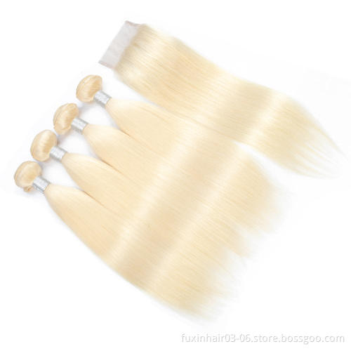Blonde Straight Bundle And Closure Deals Bundle Hair Wavy Human Hair Lace Frontal Piece Mink Bundle Hair With Closure
